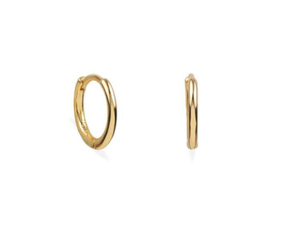 Huggie Earrings Prouds Hoop Gold Earrings 9ct Gold 9mm Thin