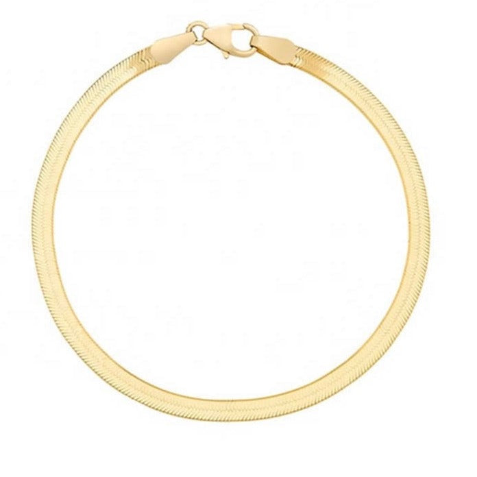 14K Gold Snake Bracelet, Bracelet for Women, 14k Herringbone