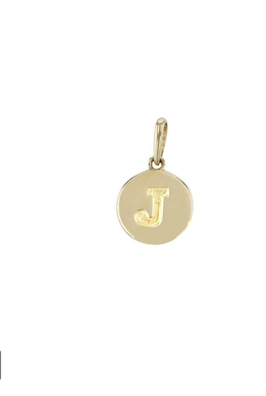 Solid gold initial charm