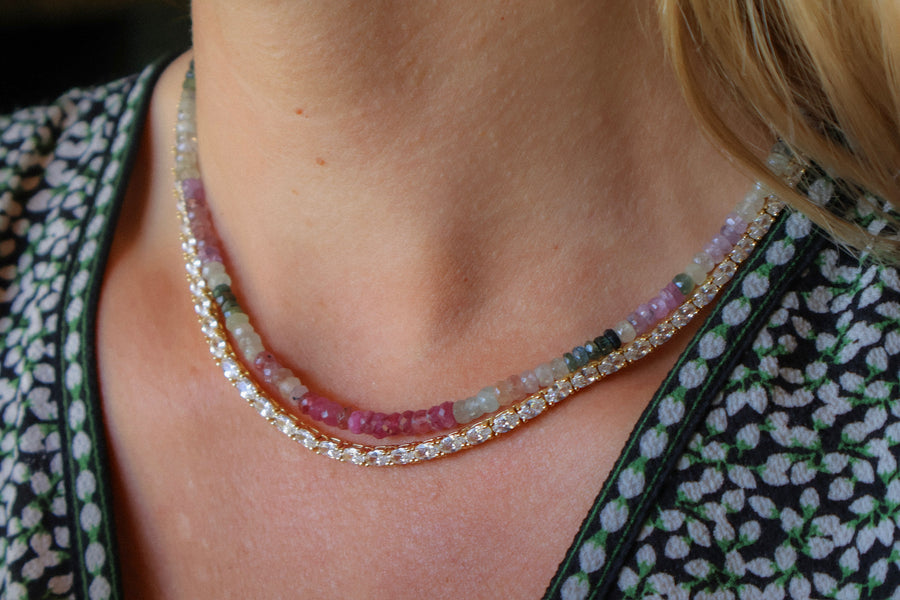 Oval Tennis Necklace - Gold