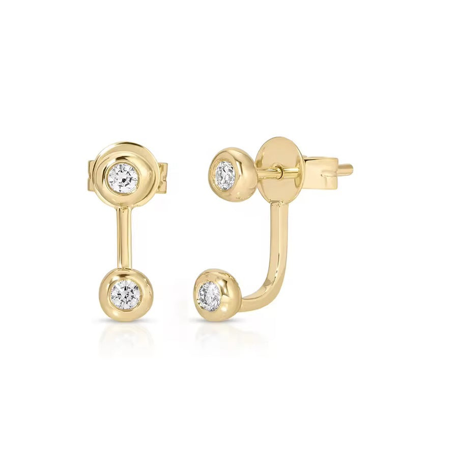 Bezel Topaz Ear Jacket