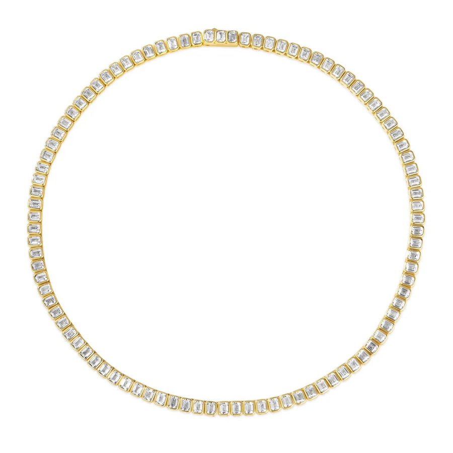 Baguette Tennis Necklace Gold