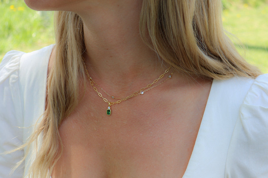 Emerald & Topaz Charm