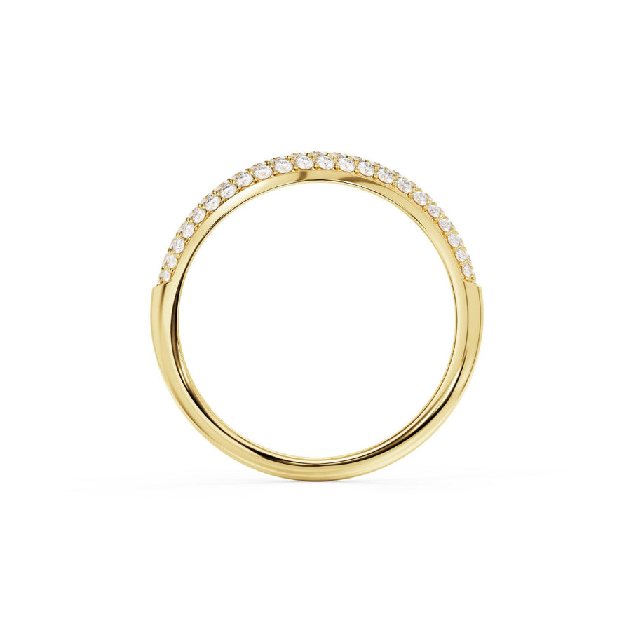 Gold Wave Pavé Diamond Band