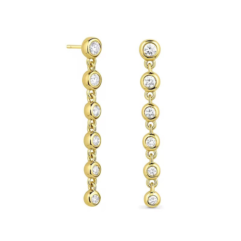 White Sapphire Drop Studs