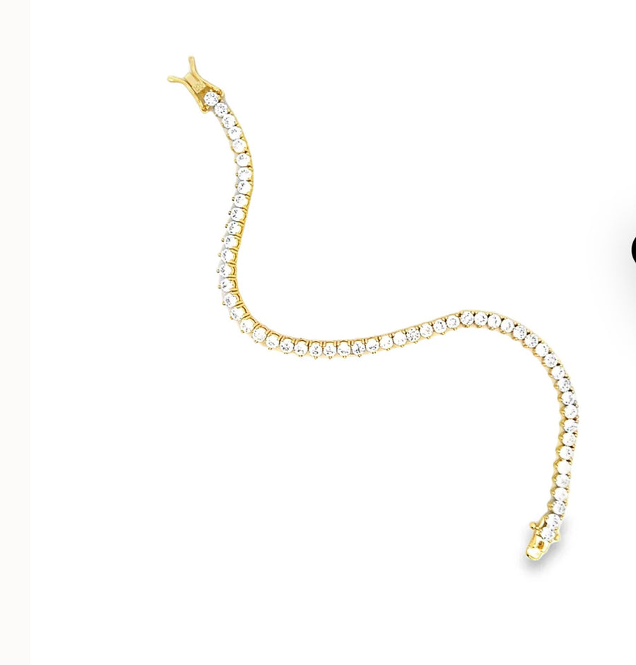 3 prong Tennis Bracelet Gold