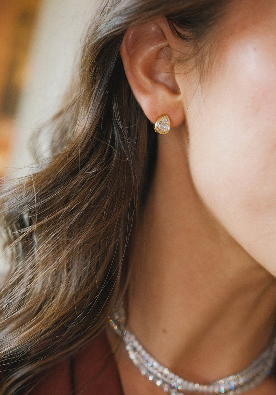 Pear Topaz Studs