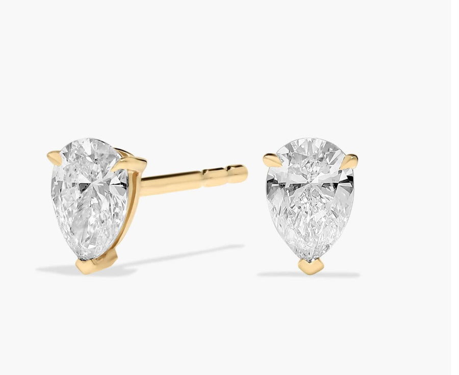 Pear White Sapphire studs