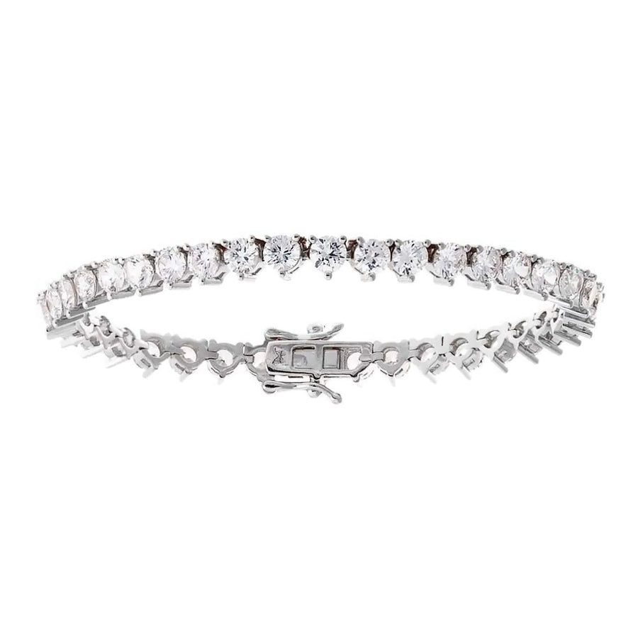Princess Cut Tennis Bracelet (Silver)