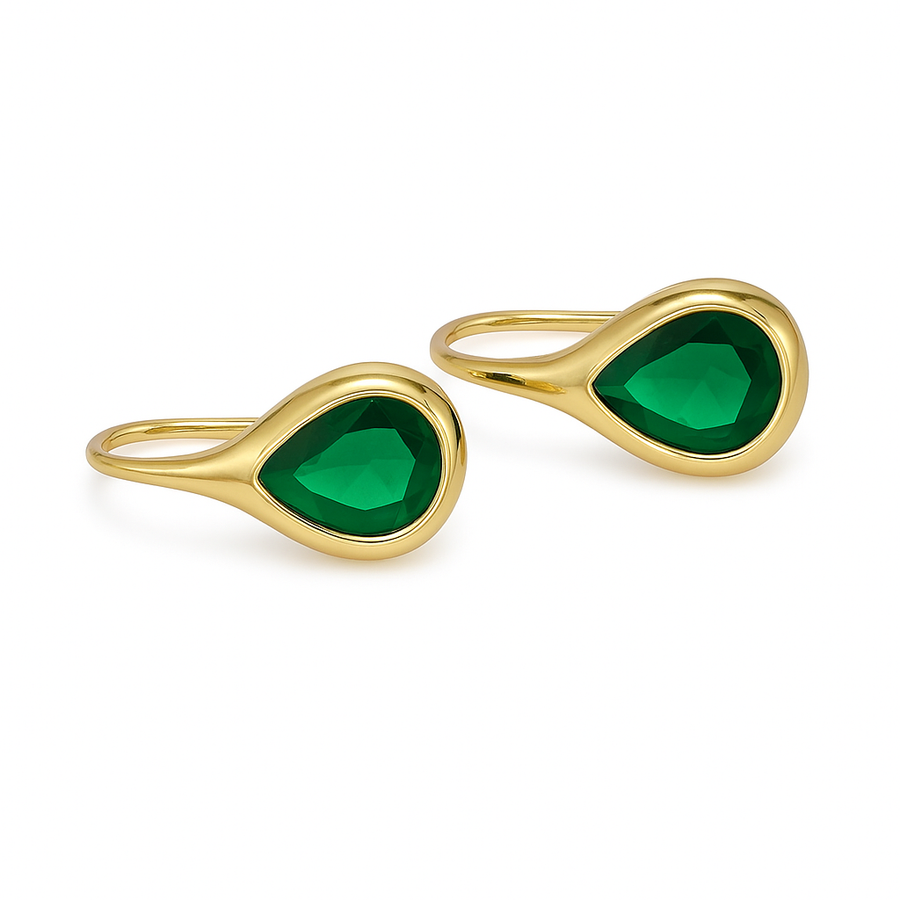 Emerald Tear Drop Earrings