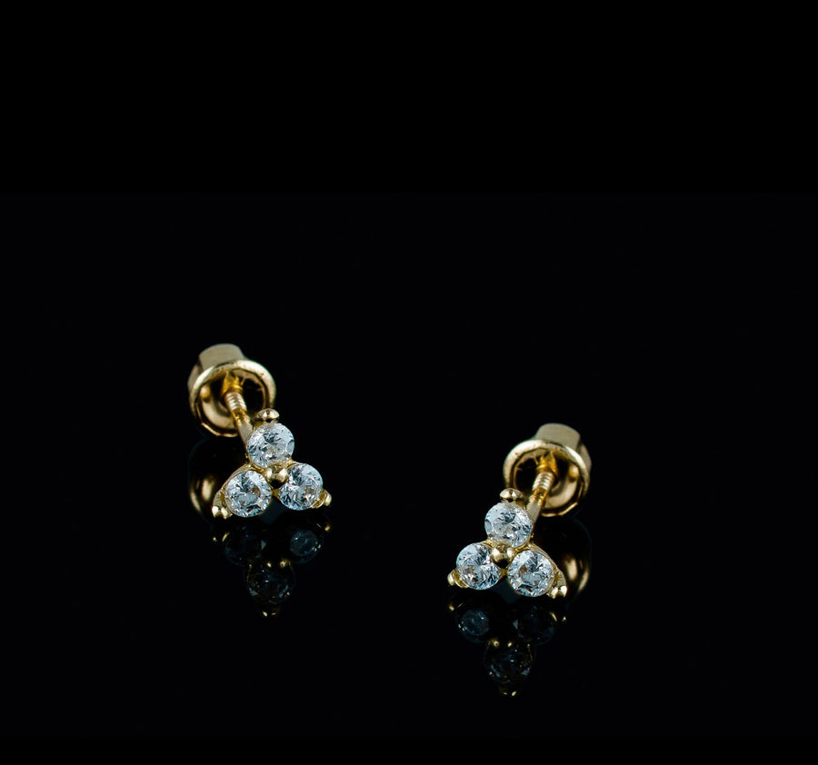 Solid gold diamond studs