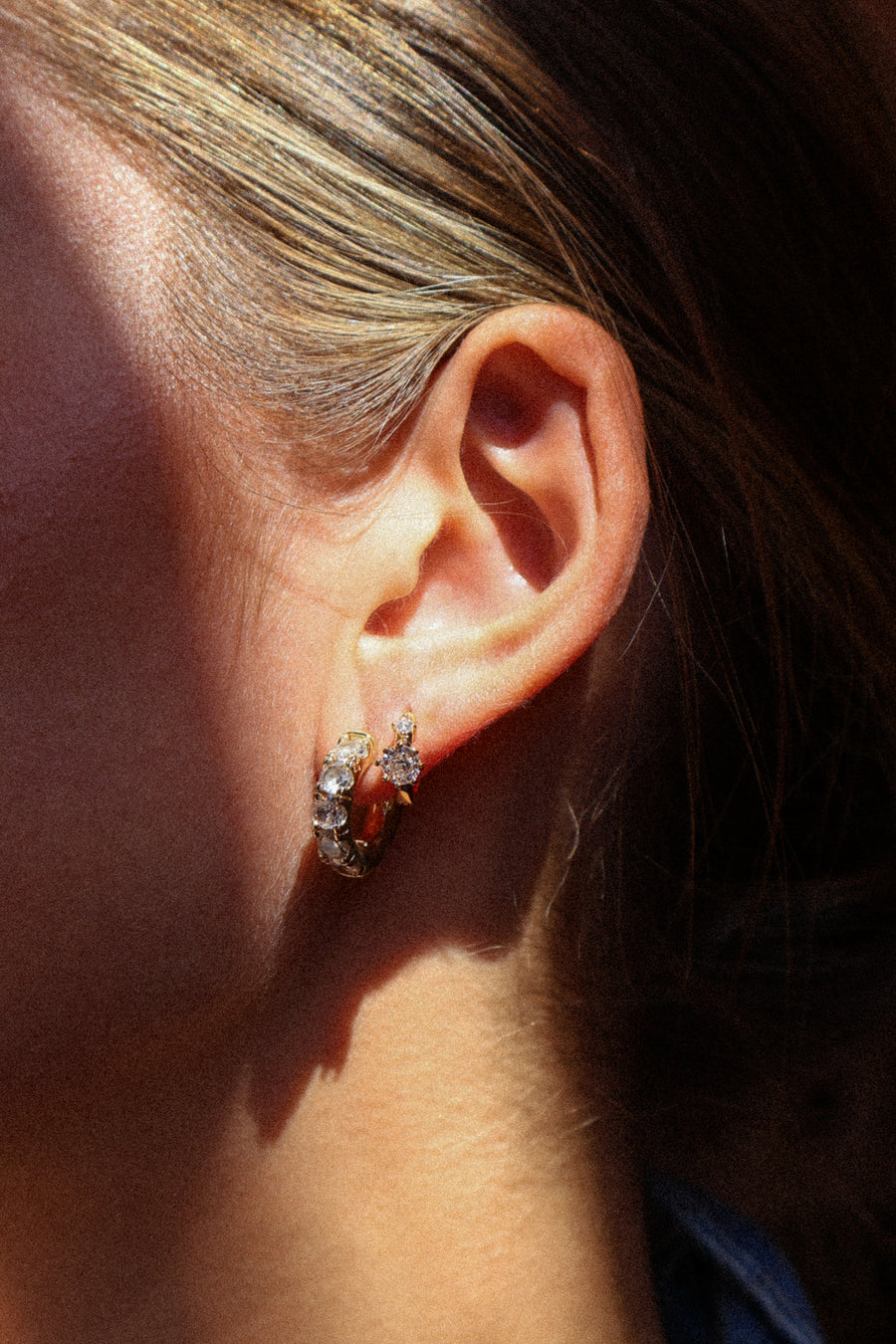 Large White Sapphire Hoops