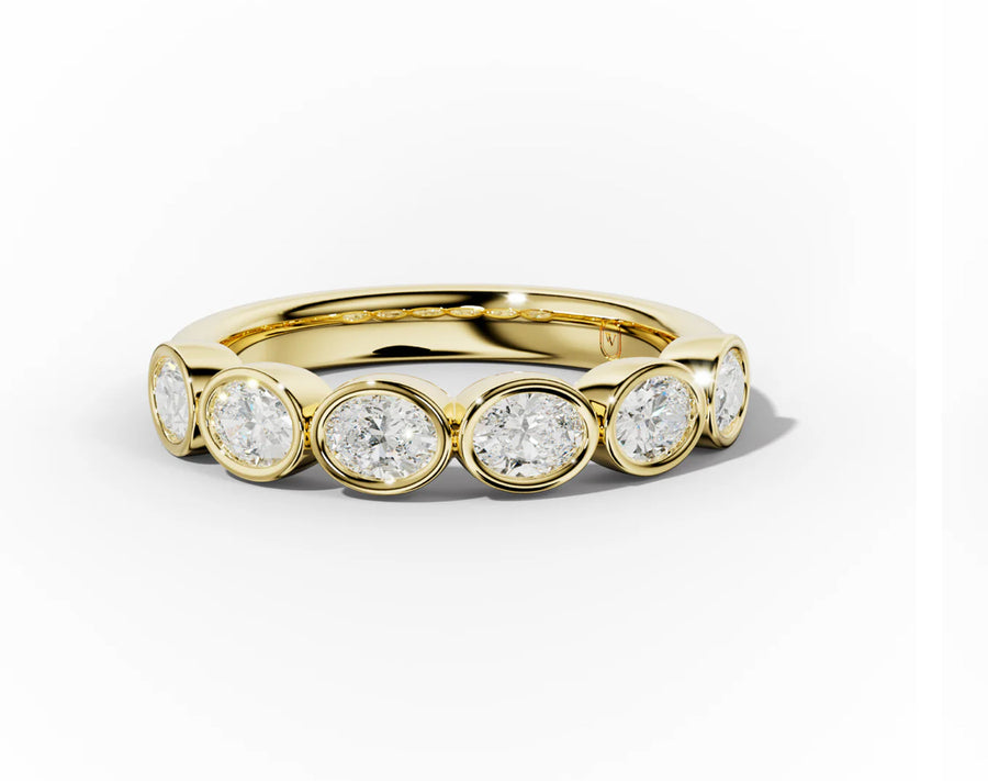 Half-Eternity Oval Bezel Band