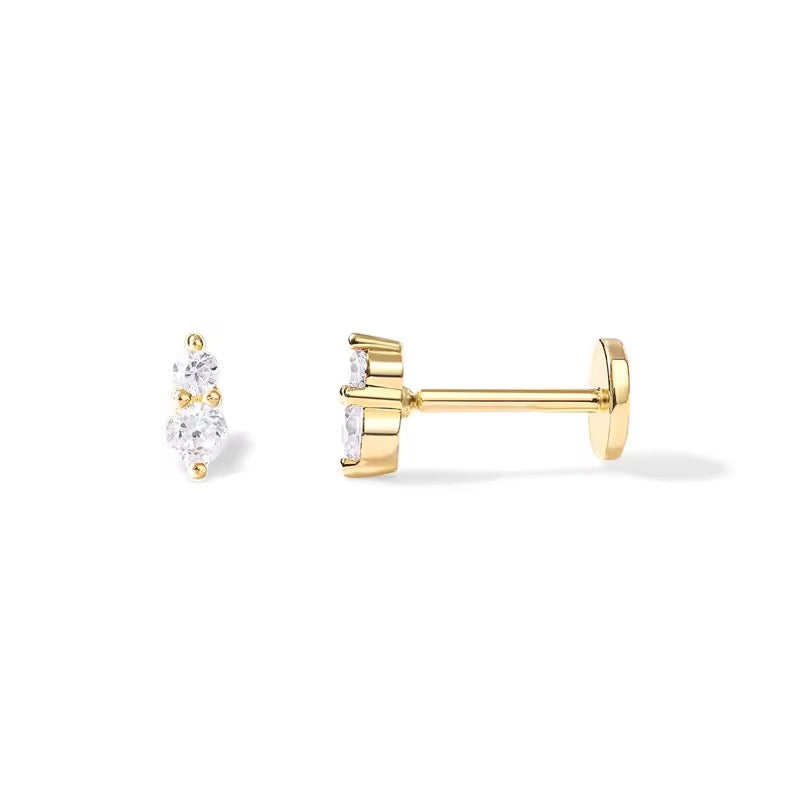White Topaz Flatback Earring – Single (The Allie)