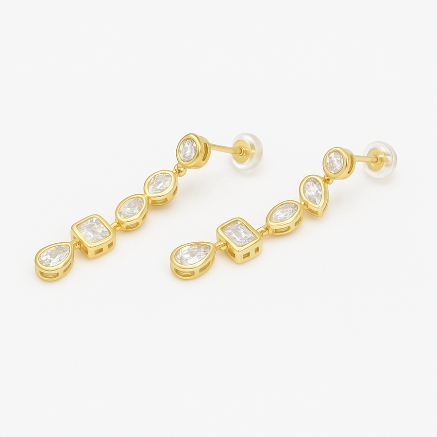 Bezel Drop Earrings