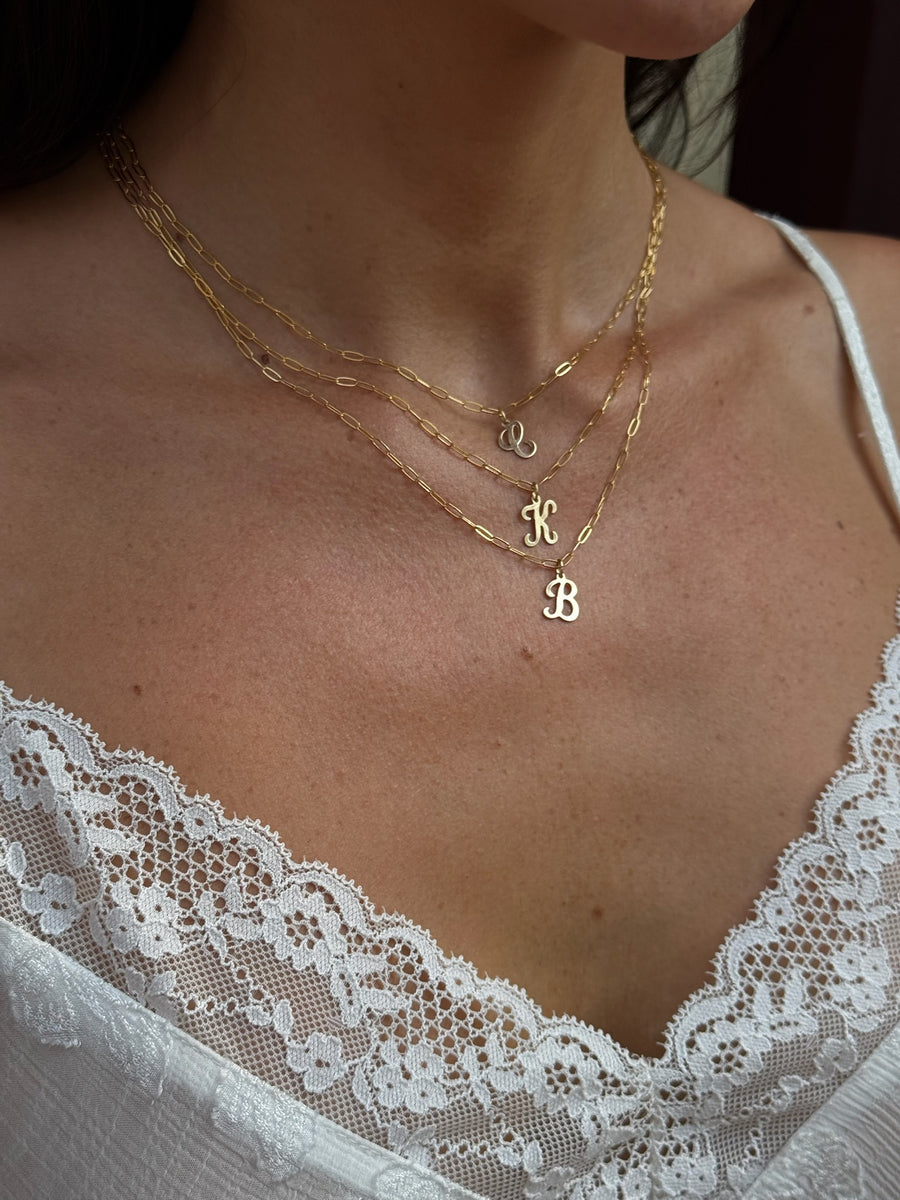 14k Initial Necklace