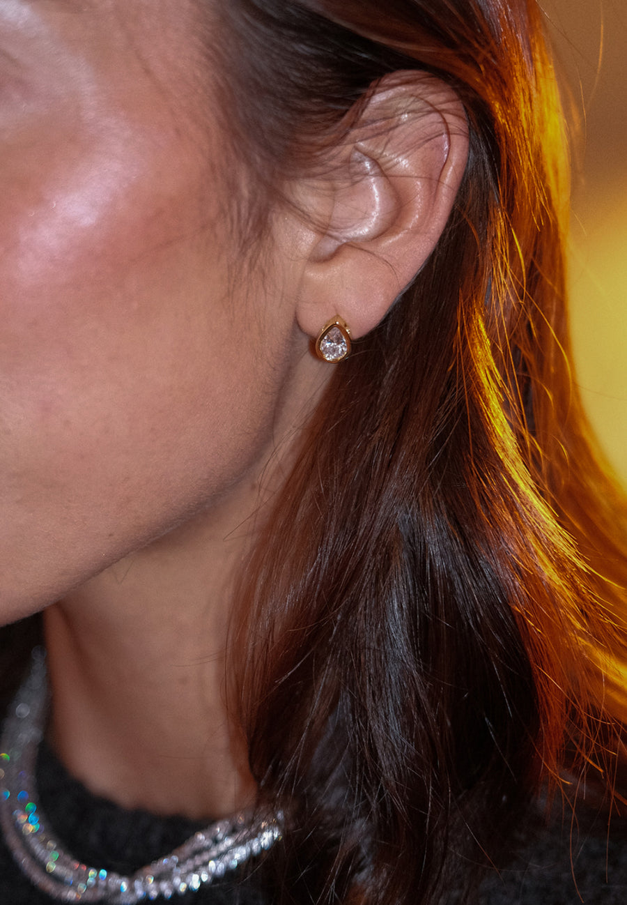 Pear Topaz Studs