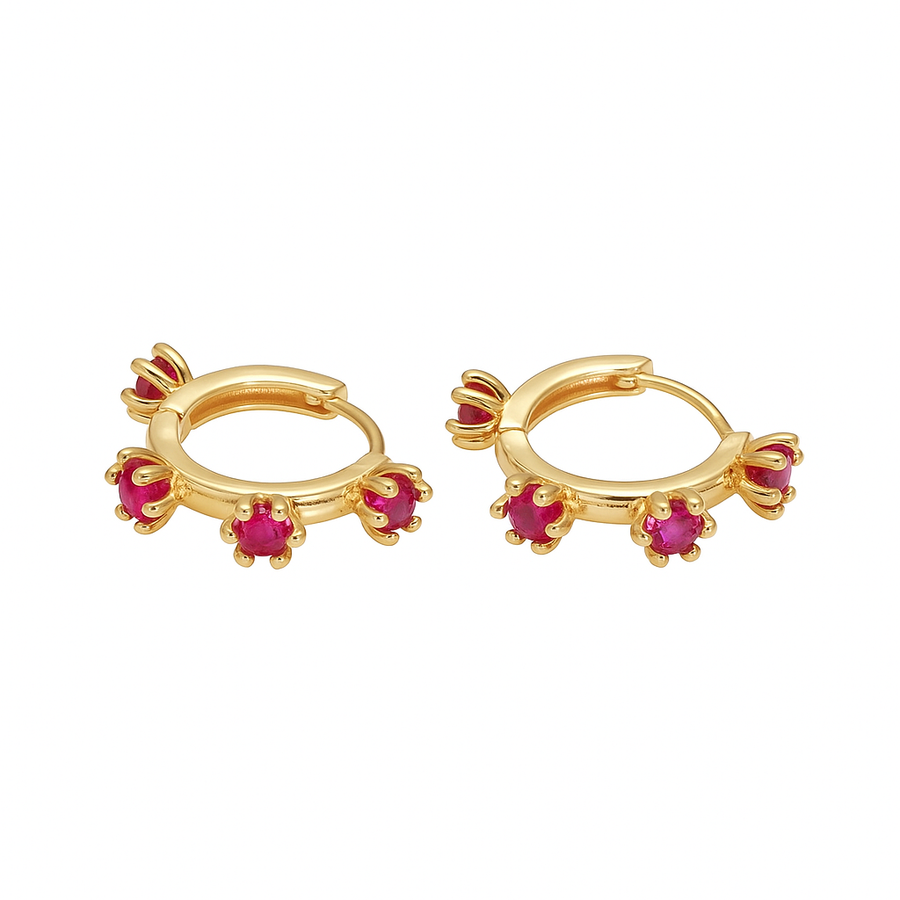 14k Gold Fill Ruby Hoops