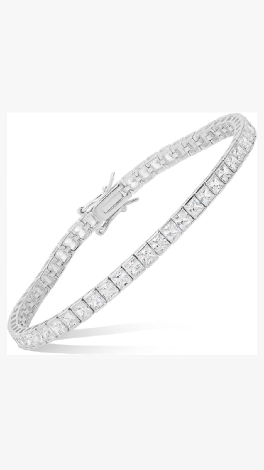 Square cut tennis bracelet