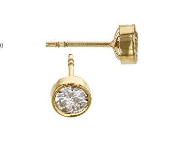 Solid Gold and Diamond Bezel Studs