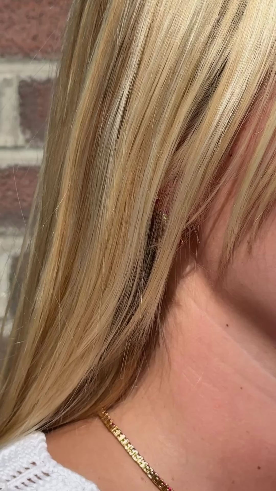 14k Gold Fill Ruby Hoops