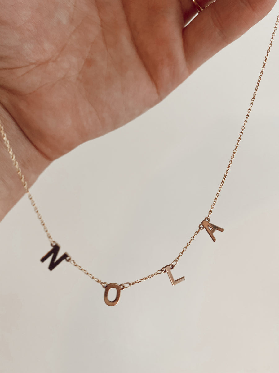 14k Customized Name/Word Necklace